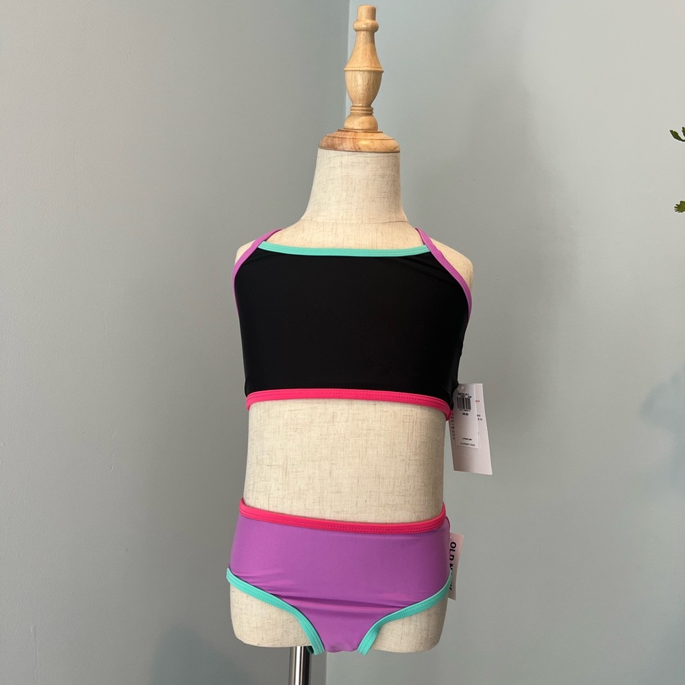 Old Navy Black and Purple Bikini Swimwear